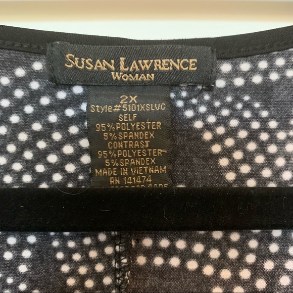 Womens Plus Size Susan Lawrence Black & White Tank Top 2x - Picture 3 of 12